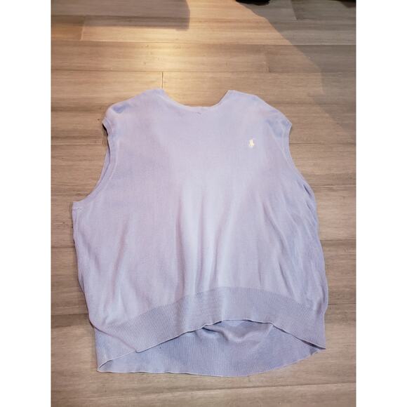 Polo Golf Ralph Lauren Blue V-Neck Sweater Vest 100% Prima Cotton Mens Size XL - Picture 1 of 4